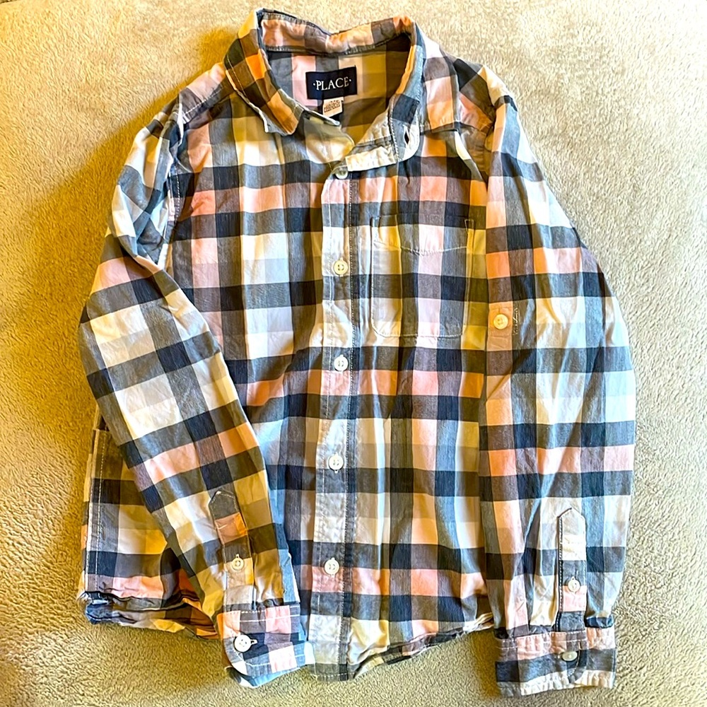 Girls Button Ip Long Sleeve Shirt